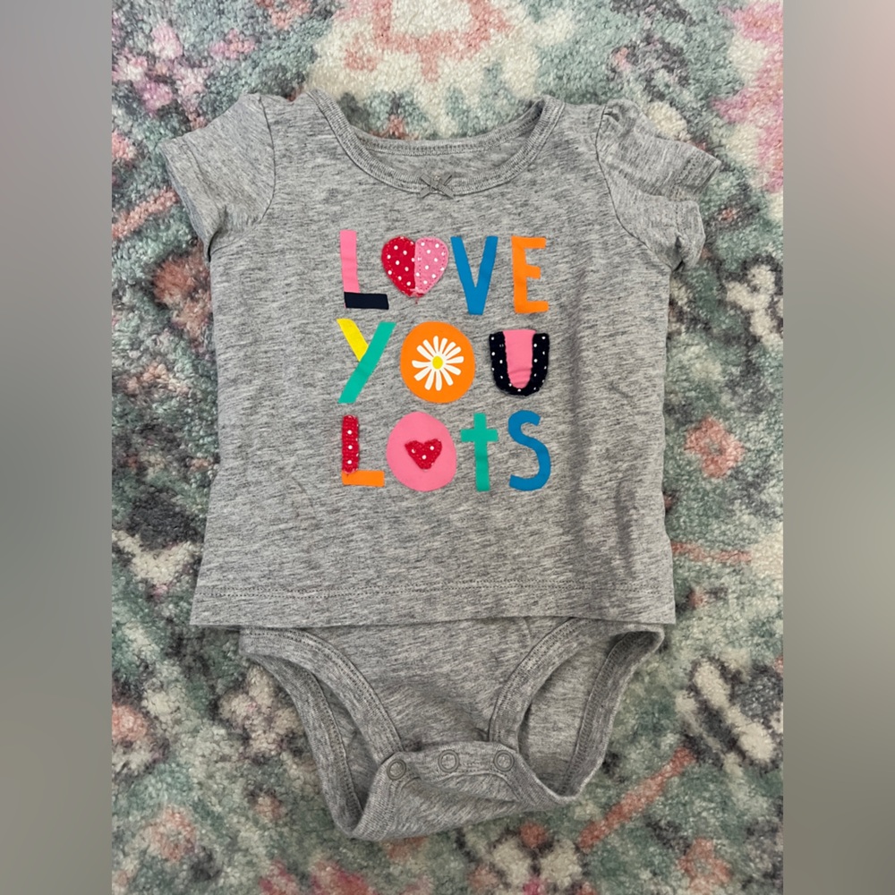 Carter’s Baby Onesie with Colorful 'Love You Lots' Print, 9mo